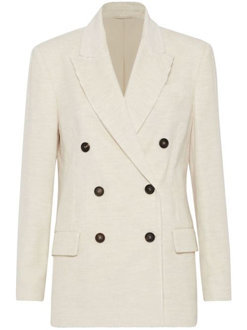 Double-breasted ribbed blazer BRUNELLO CUCINELLI | MD5767032C058